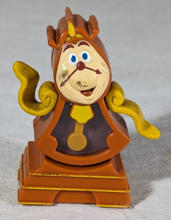 Figura de 1998 - McDonald's Disney Beauty And The Beast Cogsworth Clock – 34GRAMAS - USADO (UK) PREÇO DO FRETE NA DESCRIÇÃO