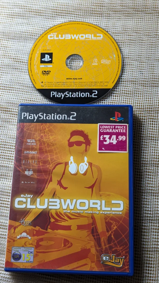 PS2 ORIGINAL MÍDIA FÍSICA E MANUAL (PAL) eJAY CLUBWORLD the music making experience – 190 gramas – USADO (UK) PREÇO DO FRETE NA DESCRIÇÃO