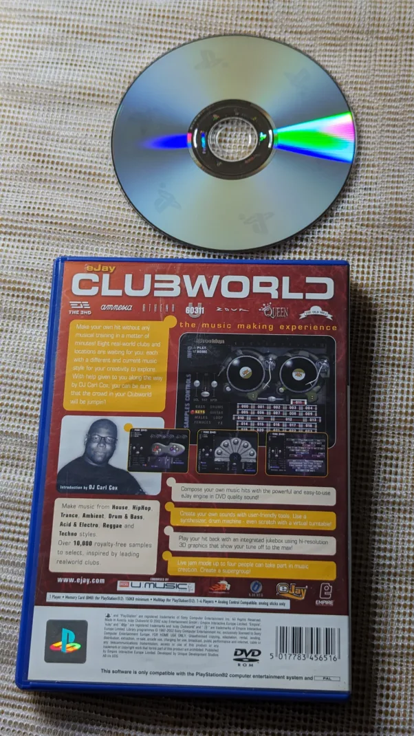 PS2 ORIGINAL MÍDIA FÍSICA E MANUAL (PAL) eJAY CLUBWORLD the music making experience – 190 gramas – USADO (UK) PREÇO DO FRETE NA DESCRIÇÃO - Image 2