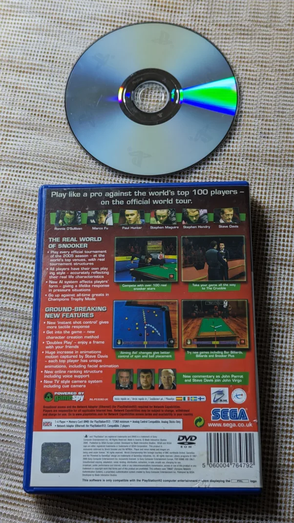 PS2 ORIGINAL MÍDIA FÍSICA E MANUAL (PAL) WORLD SNOOKER CHAMPIONSHIP 2005 (SOMENTE EM INGLÊS) – 190 gramas – USADO (UK) PREÇO DO FRETE NA DESCRIÇÃO - Image 2