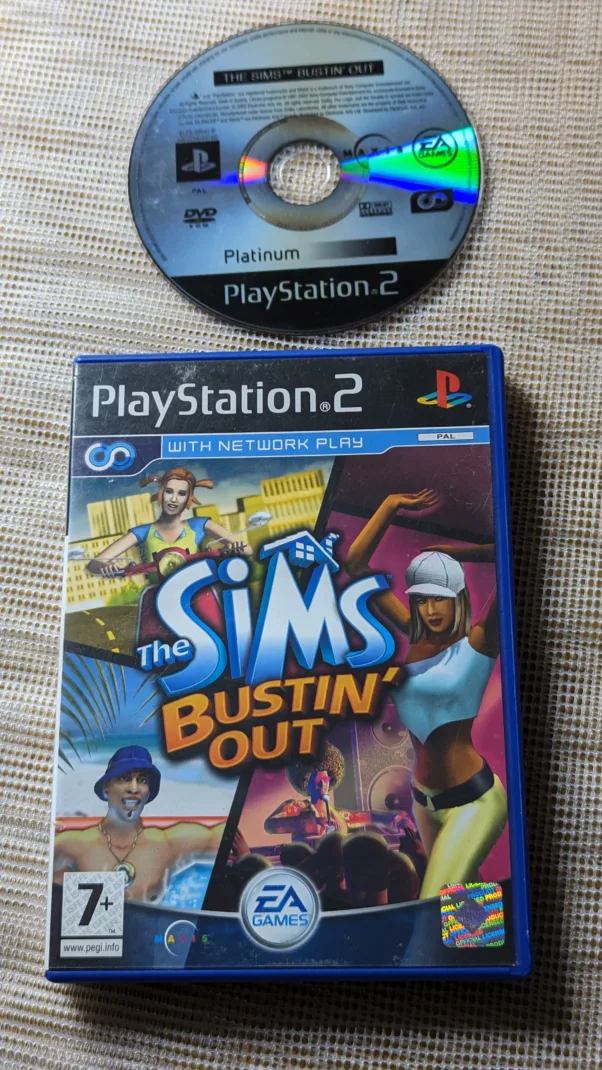 PS2 ORIGINAL MÍDIA FÍSICA E MANUAL (PAL) THE SIMS BUSTIN' OUT – 190 gramas – USADO (UK) PREÇO DO FRETE NA DESCRIÇÃO