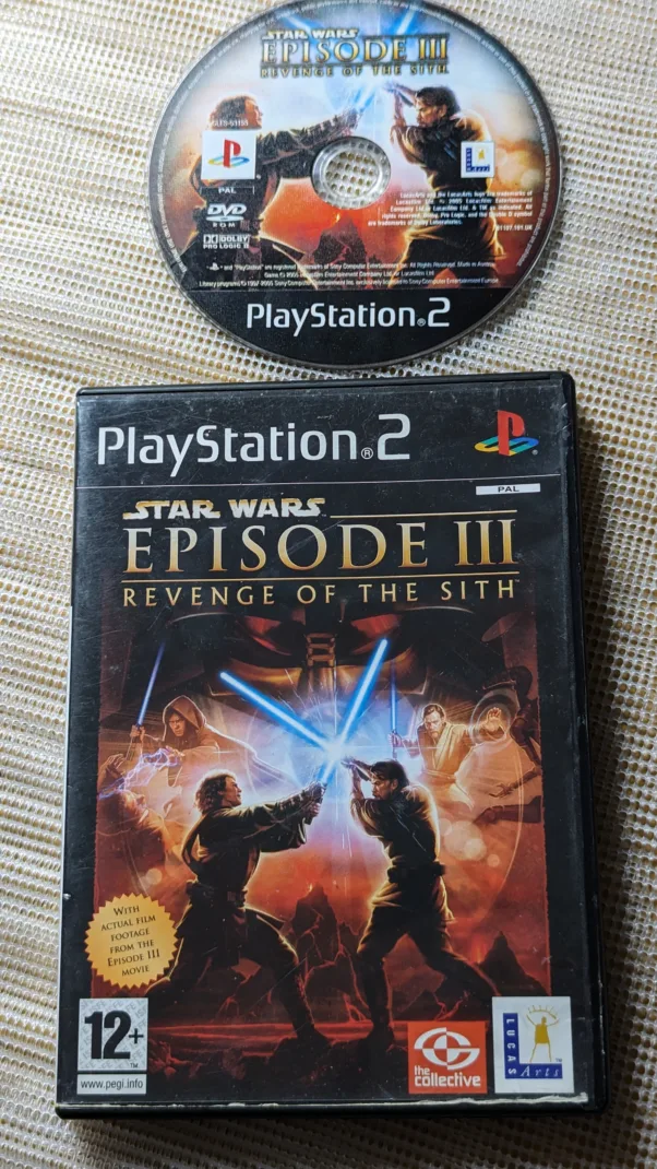 PS2 ORIGINAL MÍDIA FÍSICA E MANUAL (PAL) STAR WARS EPISODE III REVENGE OF THE SITH – 190 gramas – USADO (UK) PREÇO DO FRETE NA DESCRIÇÃO
