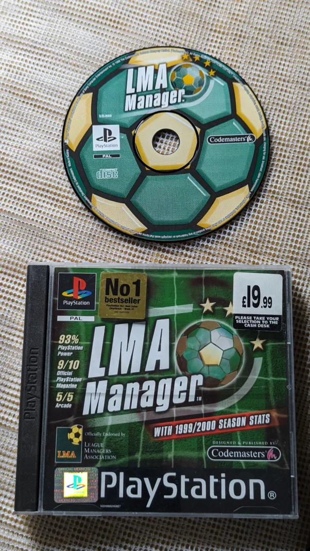 Jogo PlayStation 1 LMA MANAGER – PS1 -190 gramas – USADO (UK) PREÇO DO FRETE NA DESCRIÇÃO