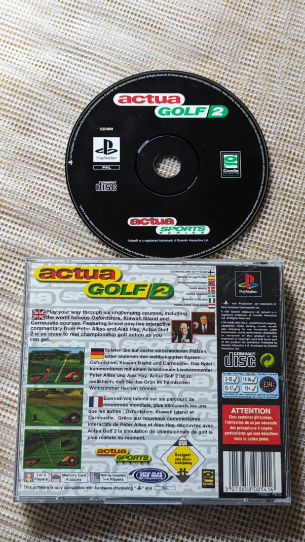 Jogo PlayStation 1 ACTUA GOLF 2 – PS1 -190 gramas – USADO (UK) PREÇO DO FRETE NA DESCRIÇÃO - Image 2