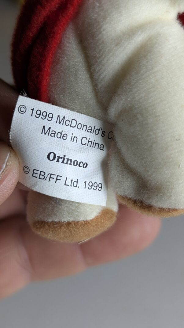 FIGURA DE 1999 PLUSH McDonalds ORINOCO WOMBLE BEANIE – 17 GRAMAS - #4 USADO (UK) PREÇO DO FRETE NA DESCRIÇÃO - Imagem 8