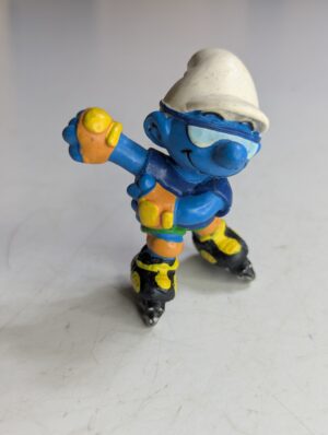 FIGURA DE 1997 MCDONALD'S SMURF ROLLER – 21 GRAMAS - USADO (UK) PREÇO DO FRETE NA DESCRIÇÃO