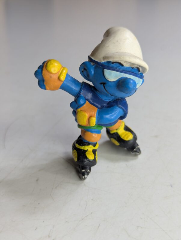 FIGURA DE 1997 MCDONALD'S SMURF ROLLER – 21 GRAMAS - USADO (UK) PREÇO DO FRETE NA DESCRIÇÃO
