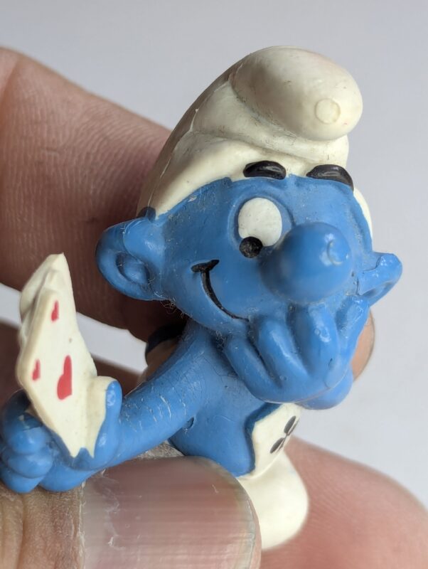 FIGURA DE 1978 MCDONALD'S SMURF CARD PLAYER – 17 GRAMAS - USADO (UK) PREÇO DO FRETE NA DESCRIÇÃO - Imagem 5