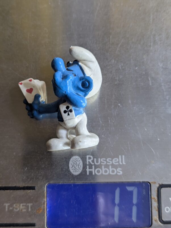 FIGURA DE 1978 MCDONALD'S SMURF CARD PLAYER – 17 GRAMAS - USADO (UK) PREÇO DO FRETE NA DESCRIÇÃO - Imagem 7