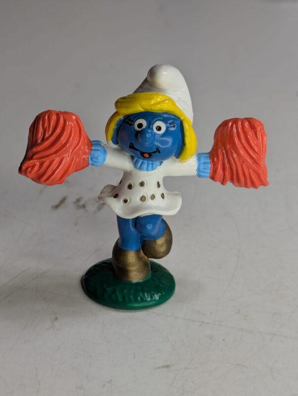 FIGURA DE 1996 MCDONALD'S SMURF CHEERLEADER – 21 GRAMAS - USADO (UK) PREÇO DO FRETE NA DESCRIÇÃO