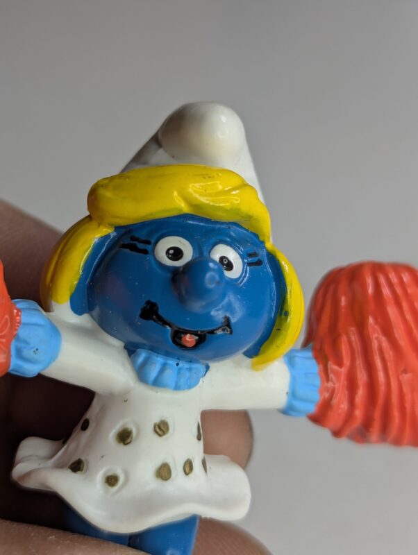 FIGURA DE 1996 MCDONALD'S SMURF CHEERLEADER – 21 GRAMAS - USADO (UK) PREÇO DO FRETE NA DESCRIÇÃO - Imagem 6