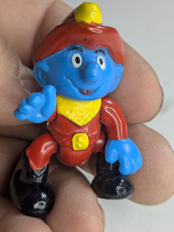 FIGURA DE 1996 SMURF MINIMATSS ARTICULÁVEL – 13 GRAMAS - USADO (UK) PREÇO DO FRETE NA DESCRIÇÃO - Imagem 3