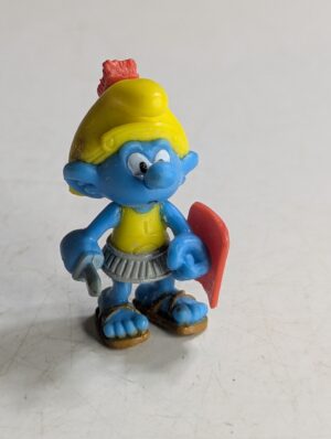 FIGURA DE 2012 – CHUPA CHUPS ROMAN SOLDIER SMURF CU5113 - 5 GRAMAS - USADO (UK) PREÇO DO FRETE NA DESCRIÇÃO