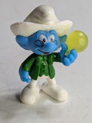 FIGURA DE 2012 – CHUPA CHUPS THOMAS EDISON SMURF CU5113 - 5 GRAMAS - USADO (UK) PREÇO DO FRETE NA DESCRIÇÃO