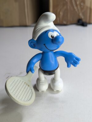 FIGURA SMURF DE 2002 MCDONALD'S TENNIS PLAYER (SMURF JOGADOR DE TENNIS) – 37 GRAMAS - USADO (UK) PREÇO DO FRETE NA DESCRIÇÃO