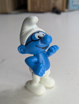 FIGURA SMURF DE 2002 MCDONALD'S BRAINY (GÊNIO) –  32 GRAMAS - USADO (UK) PREÇO DO FRETE NA DESCRIÇÃO