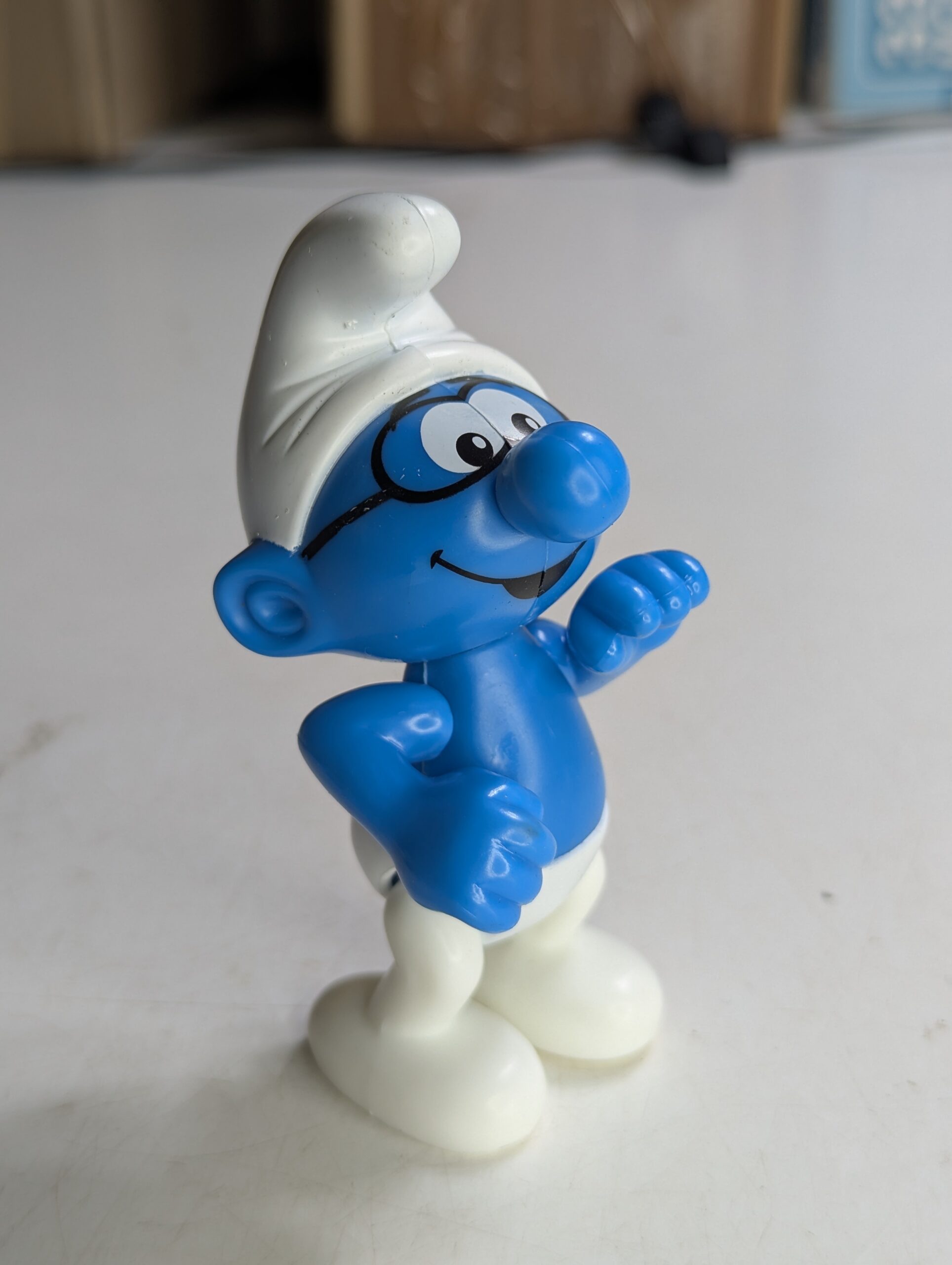 FIGURA SMURF DE 2002 MCDONALD'S BRAINY (GÊNIO) – 32 GRAMAS - USADO (UK) PREÇO DO FRETE NA DESCRIÇÃO