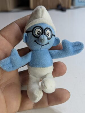 FIGURA SMURF DE 2011 MCDONALD'S PELUCHE BRAINY (GÊNIO) –  11 GRAMAS - USADO (UK) PREÇO DO FRETE NA DESCRIÇÃO