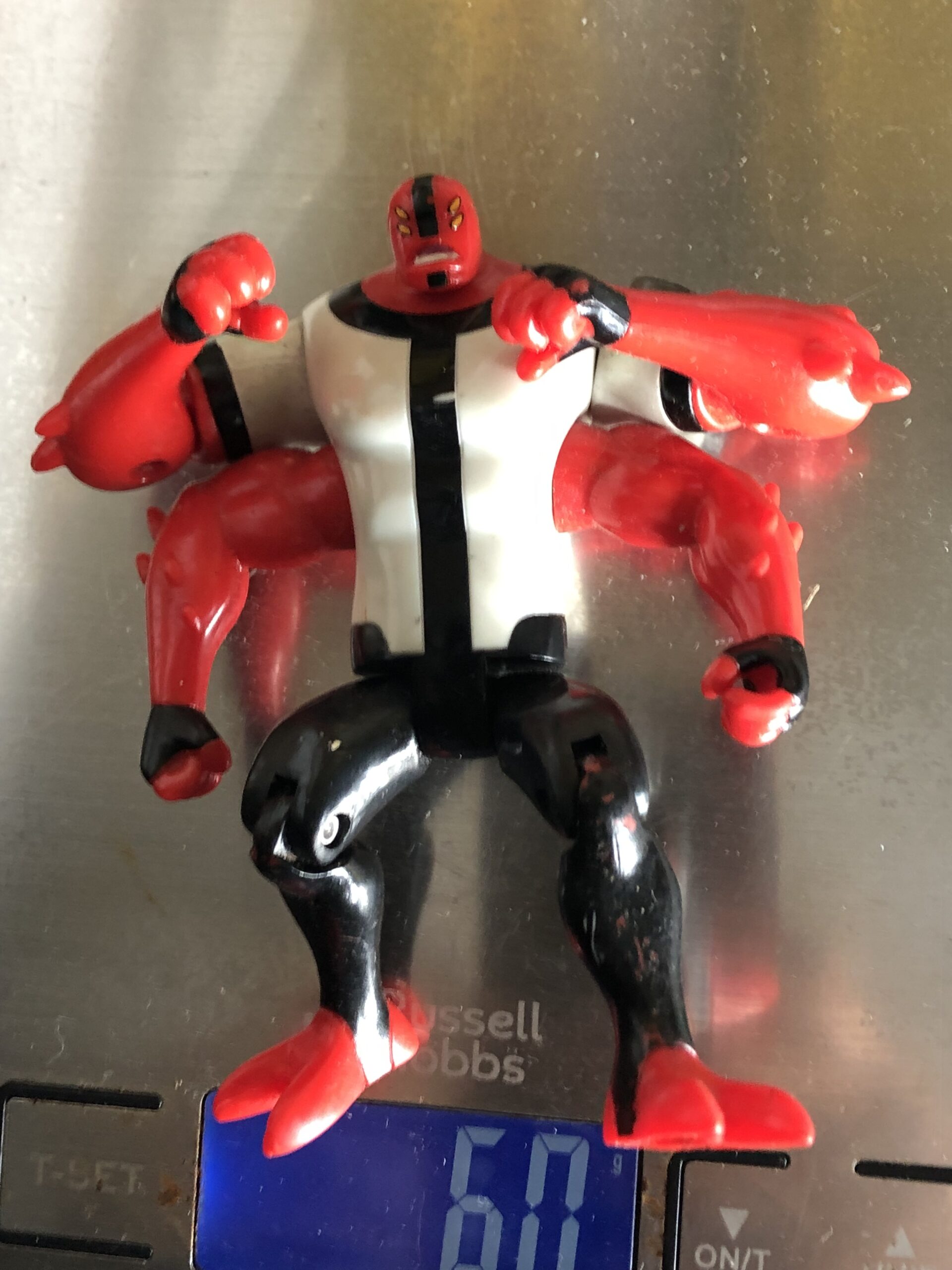 FIGURA BEN 10 QUATRO BRAÇOS (DETALHE, FURO DA MÃO DIFERENTE) - 60 GRAMAS - USADO (UK) PREÇO DO FRETE NA DESCRIÇÃO - Imagem 7