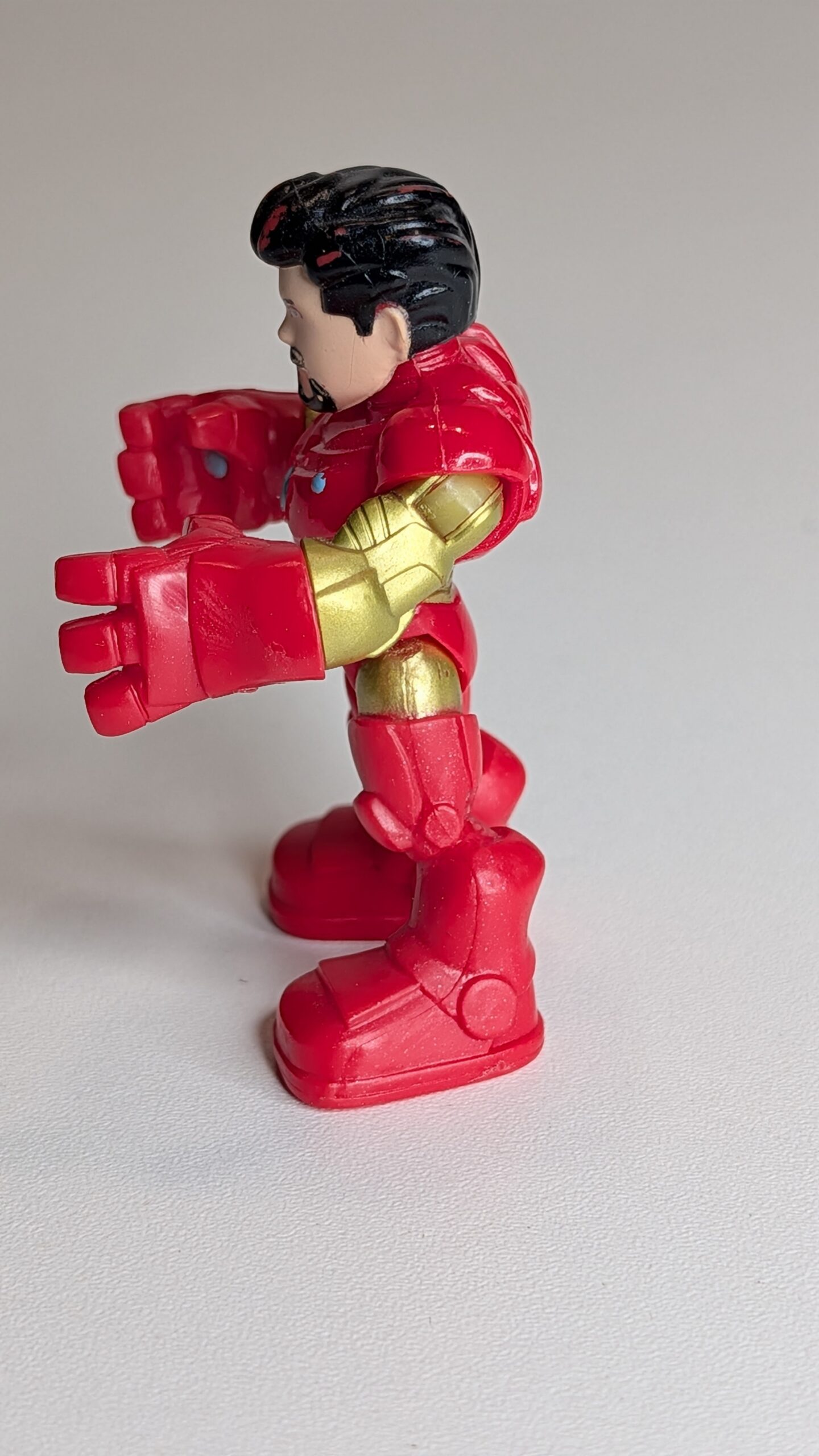 FIGURA DE HASBRO SUPERHERO ADVENTURES TONY STARK UMASKED 2008 - MARVEL – 17 GRAMAS – #5 USADO - Imagem 2
