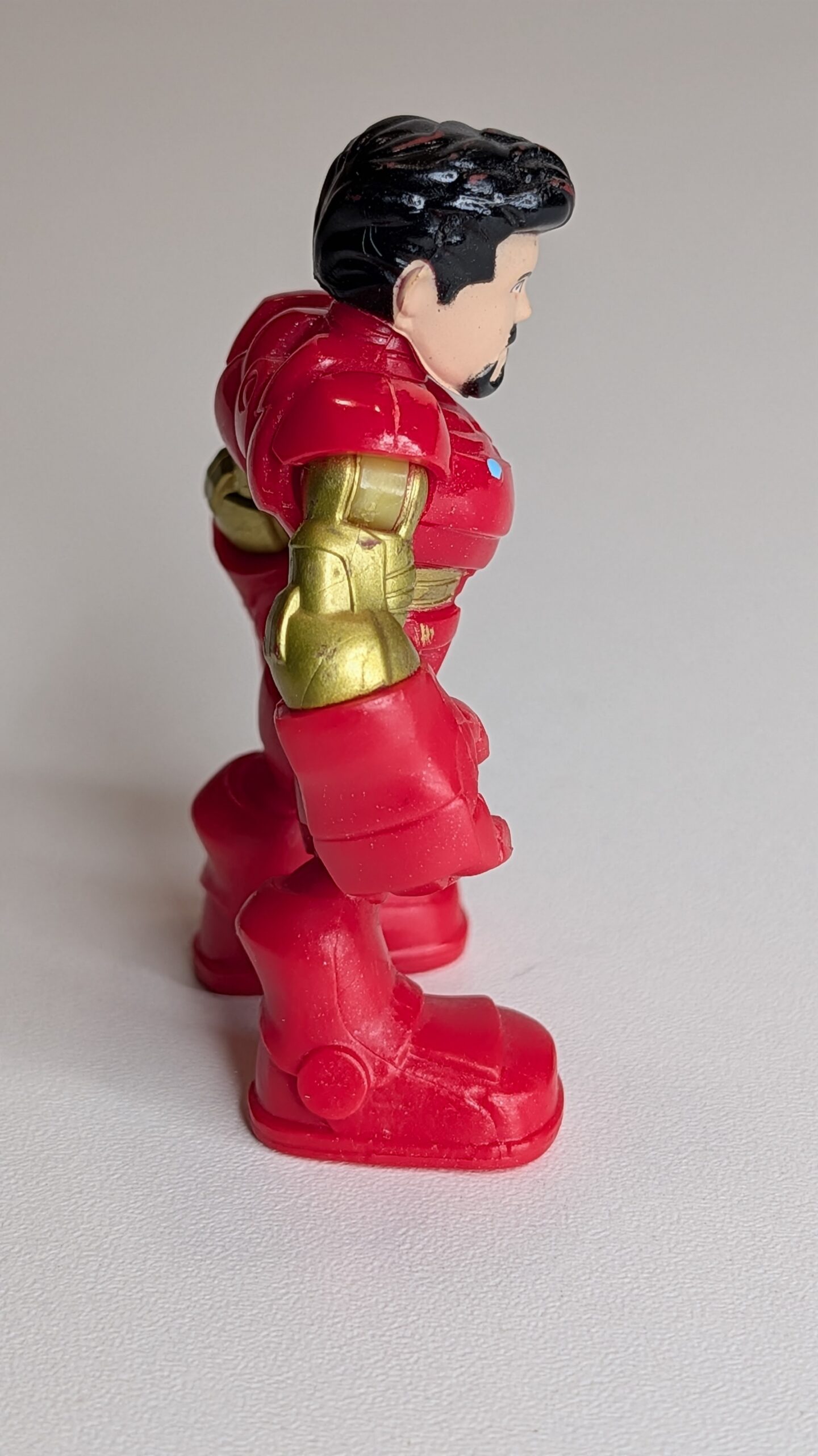 FIGURA DE HASBRO SUPERHERO ADVENTURES TONY STARK UMASKED 2008 - MARVEL – 17 GRAMAS – #5 USADO - Imagem 3
